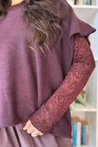 Paisley Park Flock Body Skim Top Aubergine